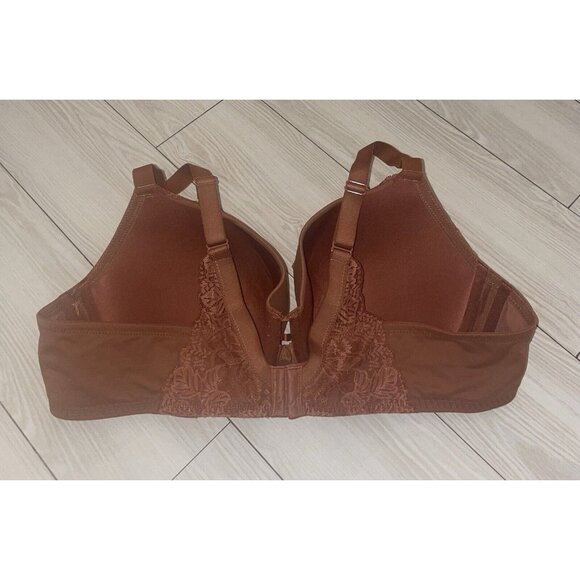 Auden Lightly Lined Balconette Coverage Underwire Bra Lace Womens 46C Brown New - Picture 4 of 7
